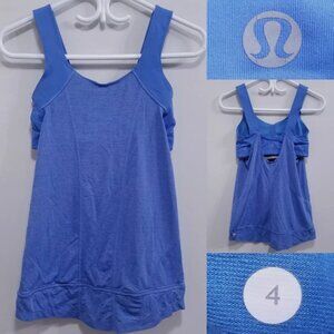 Lululemon For Your Life Tank 4 XS Woman's Heathered Blue Top Run Shirt